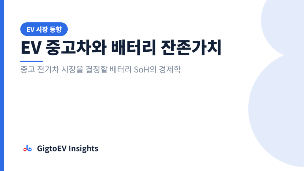 EV 중고차와 배터리 잔존가치 커버 이미지 - GigtoEV Insights EV 시장 동향